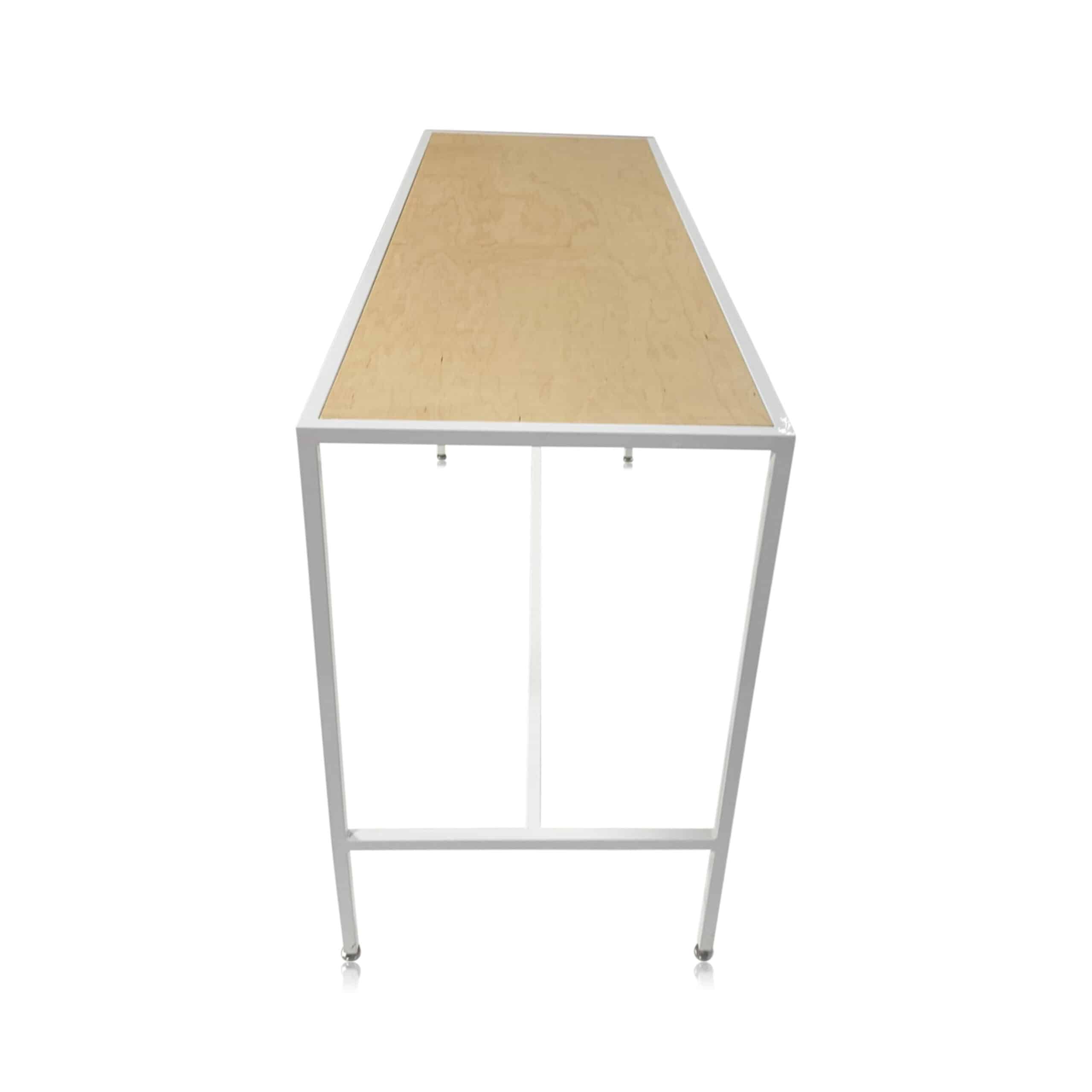 Bali White Communal Bar Table (Maple Top) from the end