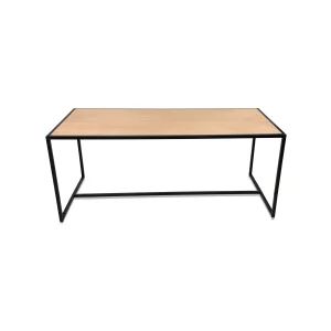 Parson Black Table (Maple Top) available for corporate event rental in Indianapolis