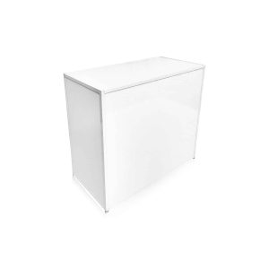 4ft Blanc Registration Counter available for corporate event rental in Indianapolis