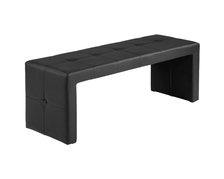 Black Leather Bench Ottoman available for corporate event rental in Indianapolis