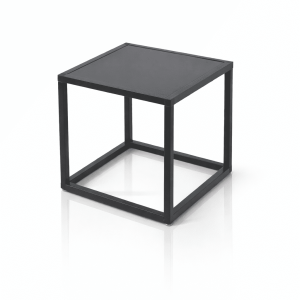 Black Club End Table rental in Indianapolis, black box-frame end table