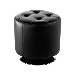 Black Swivel Round Ottoman available for corporate event rental in Indianapolis