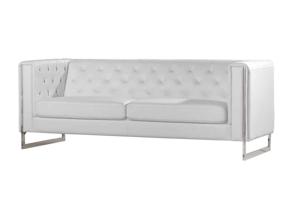 Metro White Sofa available for corporate event rental in Indianapolis