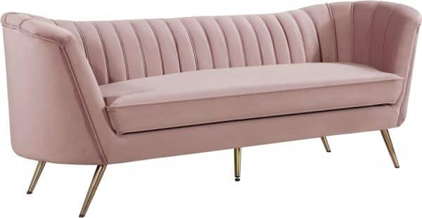 Ella Blush Pink Sofa available for corporate event rental in Indianapolis