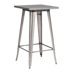 Industrial Bar Table rental in Indianapolis, raw steel square bar table with splayed legs