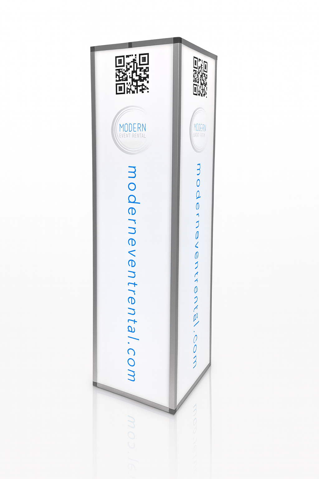 8ft LED Acrylic Pillar available for corporate event rental in Indianapolis, view 1