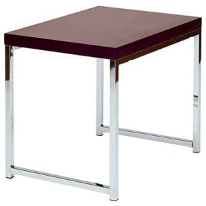 Mocha Club End Table rental in Indianapolis, end table with a mahogany-finish top on a chrome frame