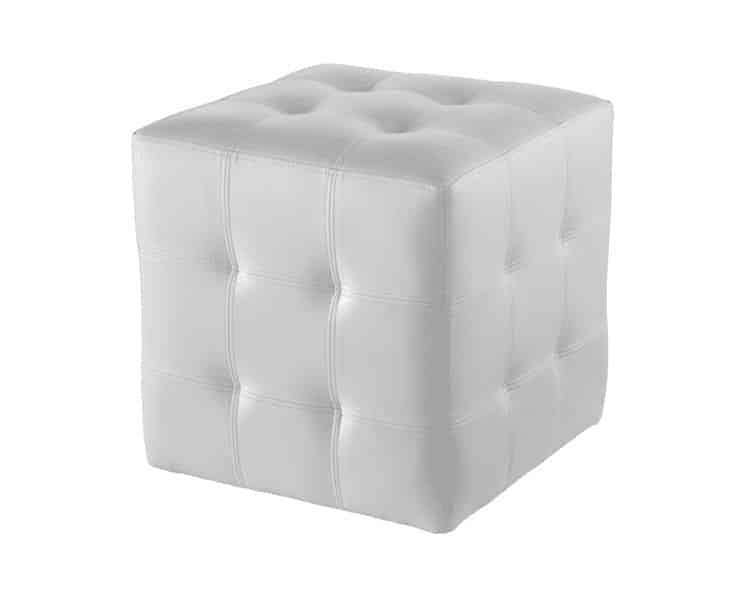 White Box Ottoman available for corporate event rental in Indianapolis