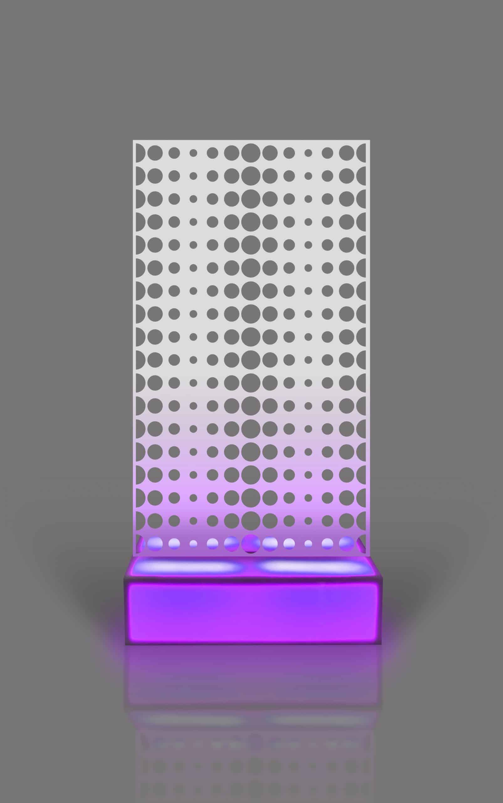 Atom Wall Panel LED Acrylic Base available for corporate event rental in Indianapolis