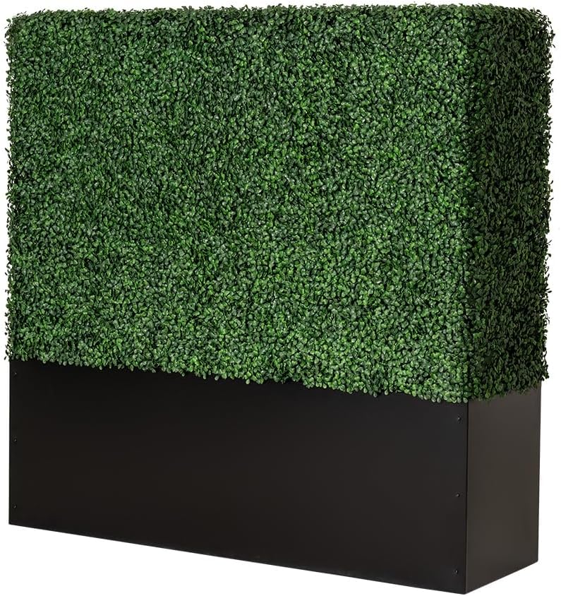 Noir Short Boxwood Hedge Wall available for corporate event rental in Indianapolis