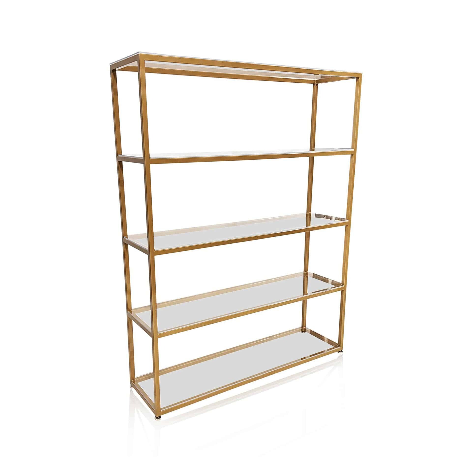 Tiffany Gold Shelf available for corporate event rental in Indianapolis, view 1
