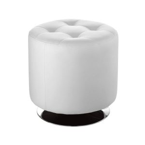 White Swivel Round Ottoman available for corporate event rental in Indianapolis