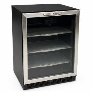 Glass front beverage cooler rental for event bars and hospitality areas